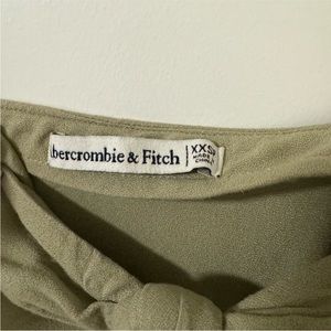 ABERCROMBIE & FITCH Olive Green Midi Spaghetti Strapped Dress